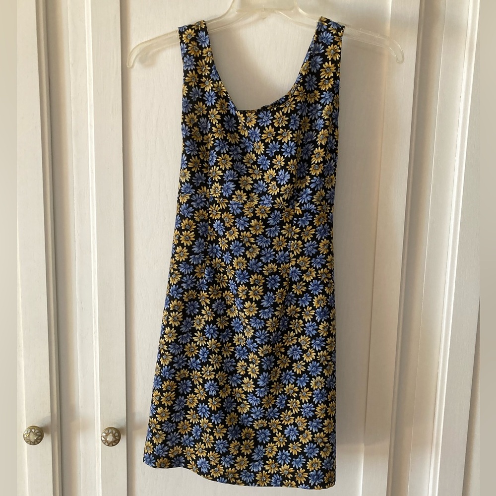 Blue and Yellow Floral Mini Dress — Natalie Rose Los Angeles